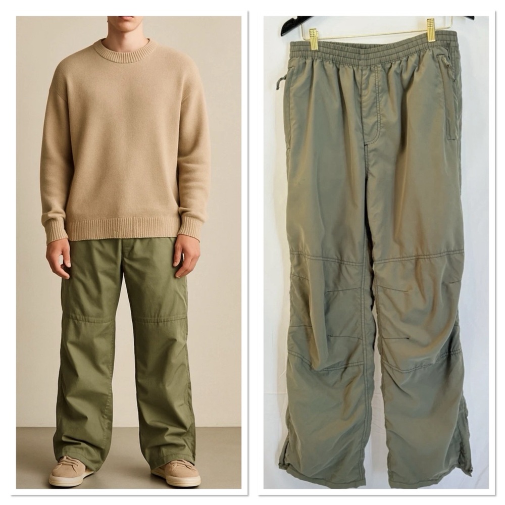 Old Navy Cargo Parachute Baggy Pants Size L Paratrooper Utility Gorpcore Vintage